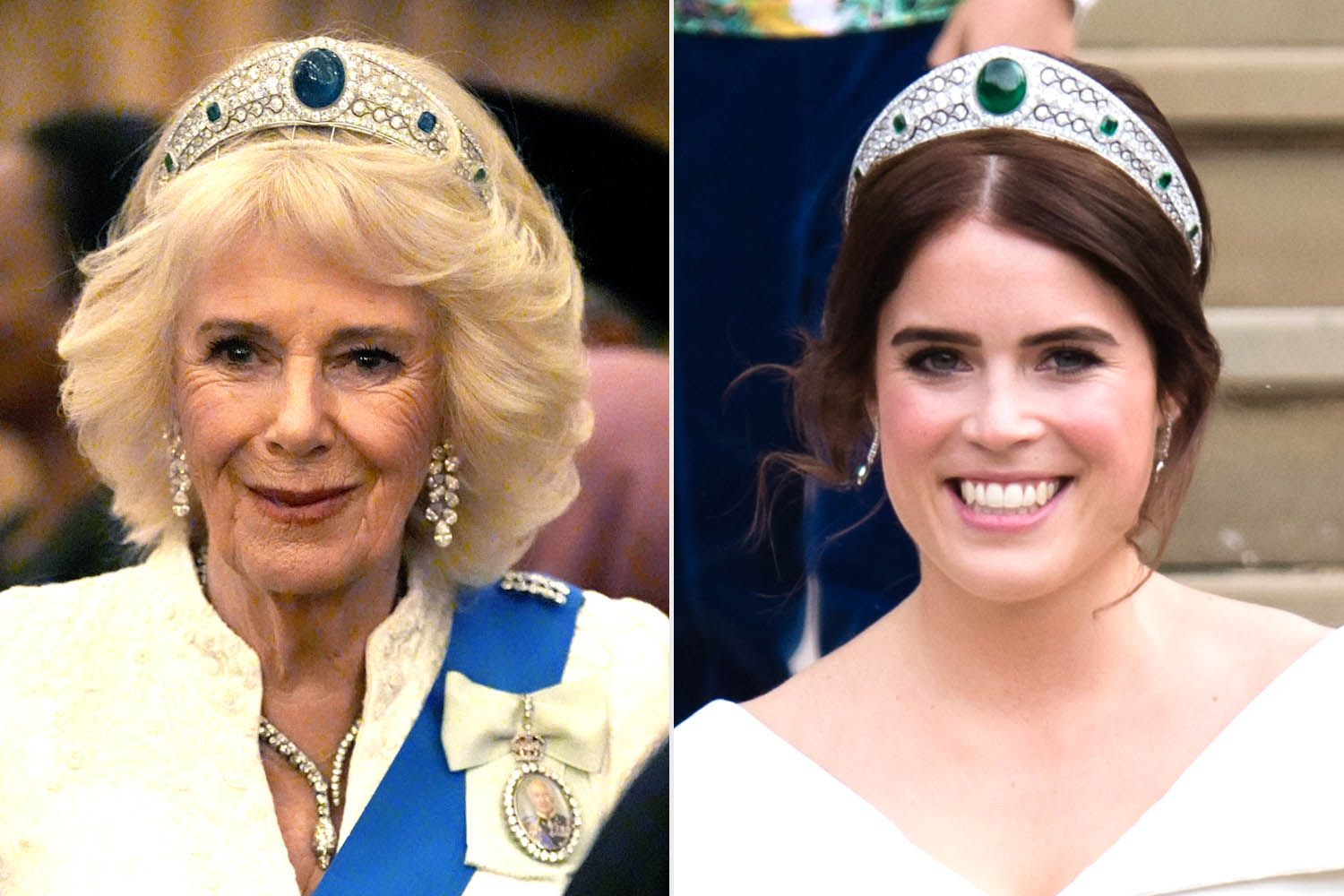 queen camilla wore princess eugenie's wedding tiara at windsor castle